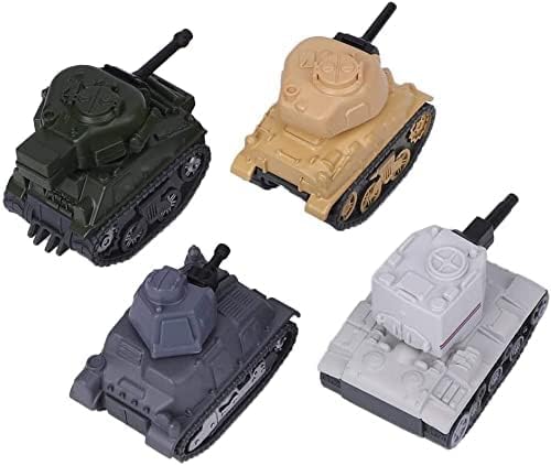 Ai-Fun 4-Pack Pull Back Mini Tank Toy Cars - Die-Cast Military Army Vehicles, 1:64 Scale, BPA-Free