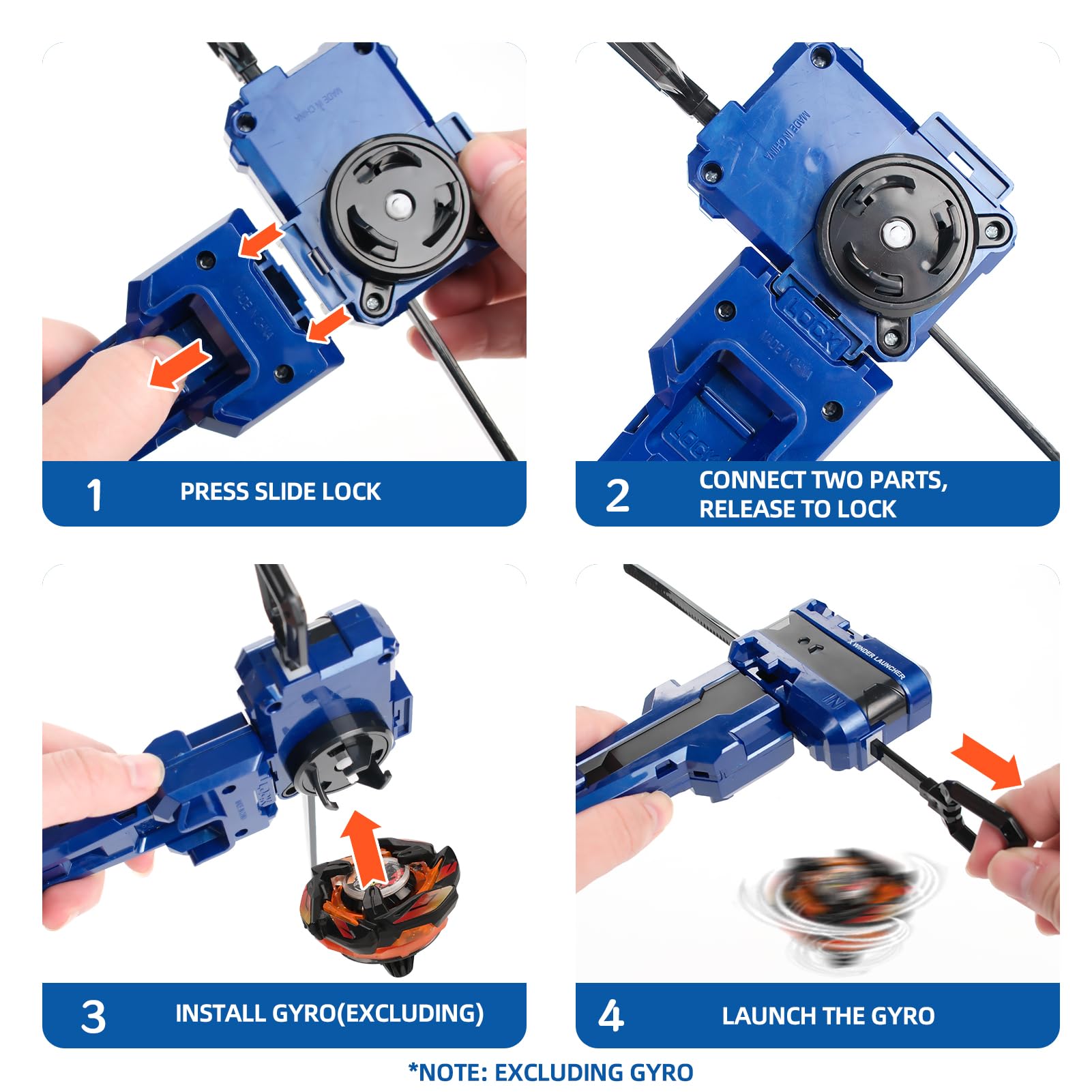 AIBREAY X Winder Launcher with X Grip – Blue Battling Gyro Accessory for X Series Tops