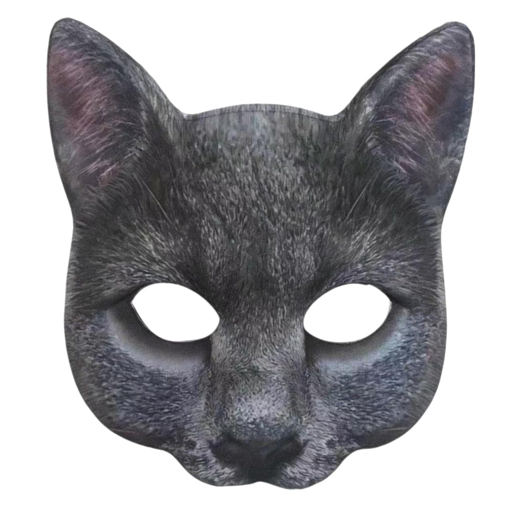 Aiffort Realistic Cat Mask for Halloween and Costume Parties - Comfortable Half-Face Design