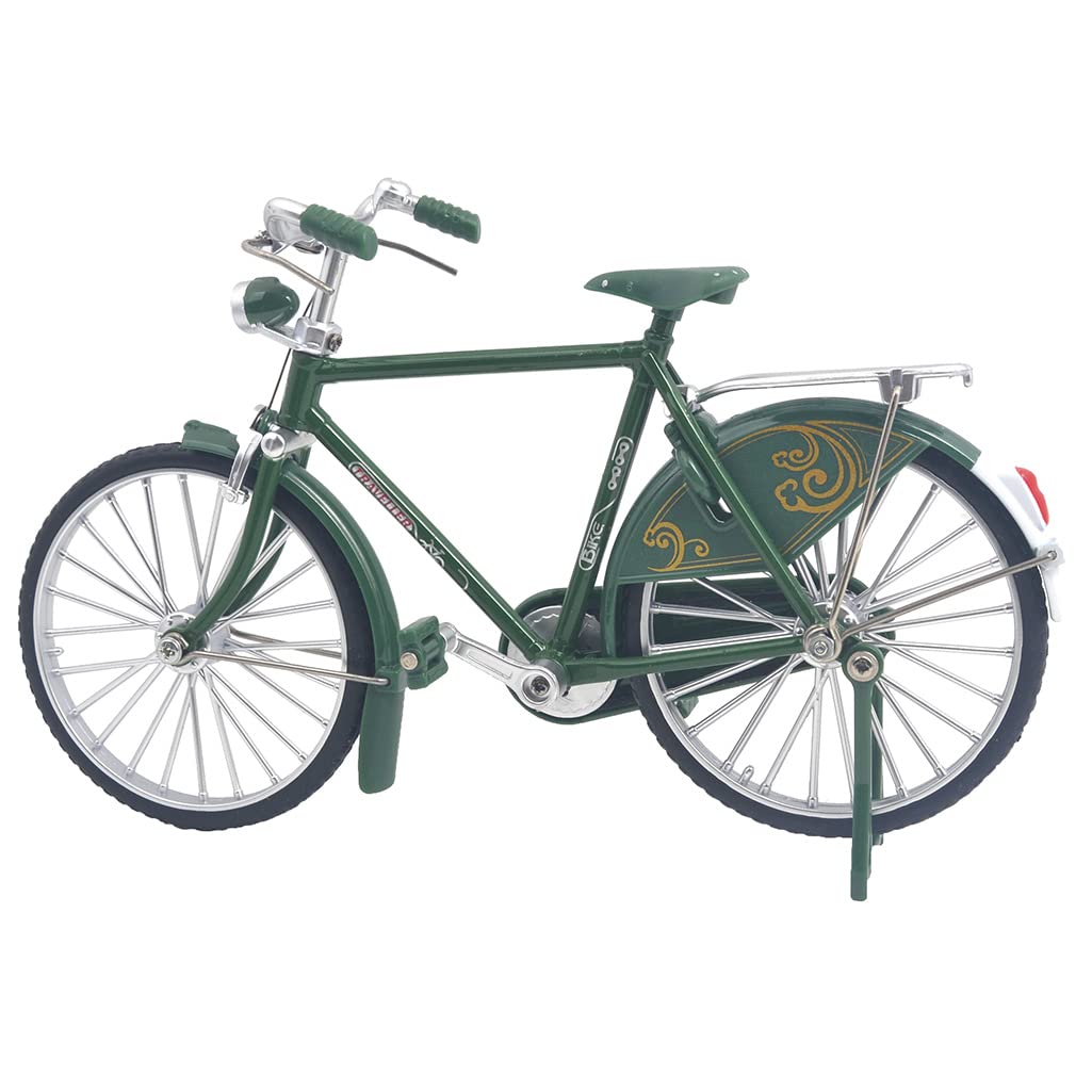 Ailejia Vintage Metal Bicycle Ornament - Mini Retro Bike Figurine for Home Decor & Gifts (Green)