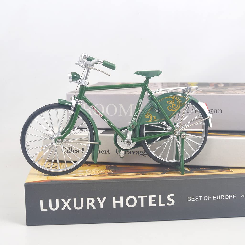 Ailejia Vintage Metal Bicycle Ornament - Mini Retro Bike Figurine for Home Decor & Gifts (Green)