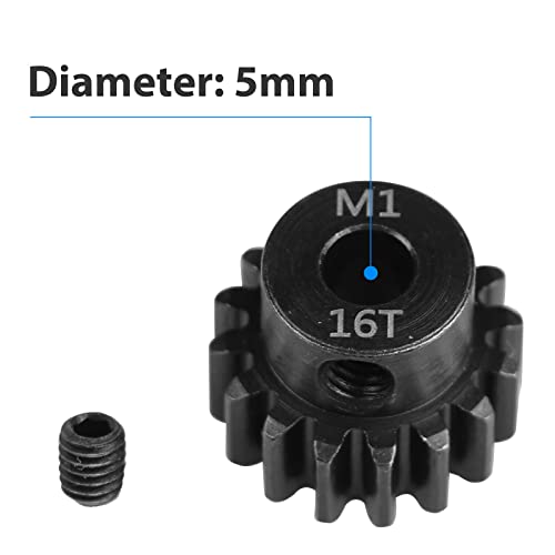 AIMROCK 5-Pack Mod 1 Pinion Gears (13T-17T) for 1/8 RC Cars with 5mm Motor Shaft