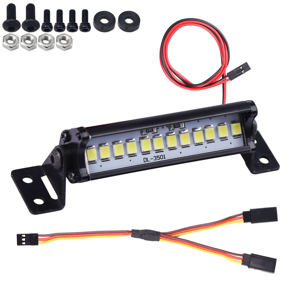 AIMROCK 55mm RC Car Light Bar 12LED Roof Lamp Kit for 1/10 Slash Stampede Rustler TRX-4 SCX10