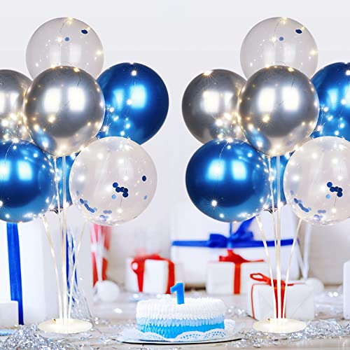 Ainiv 2-Pack Table Balloon Stand Kit with LED Lights - 16 Confetti Balloons for Party Centerpieces