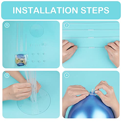 Ainiv 2-Pack Table Balloon Stand Kit with LED Lights - 16 Confetti Balloons for Party Centerpieces