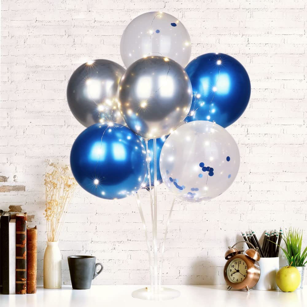 Ainiv 2-Pack Table Balloon Stand Kit with LED Lights - 16 Confetti Balloons for Party Centerpieces
