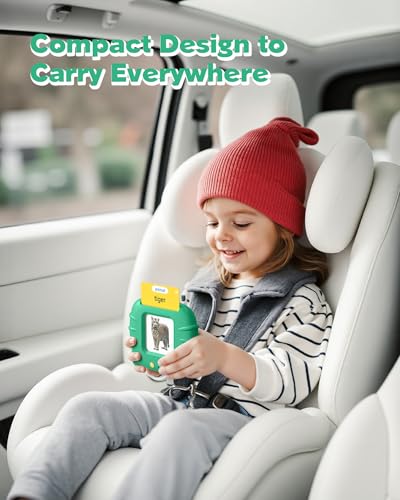 Airbition Talking Flash Cards for Toddlers 1-5, 224 Words, Green - Montessori Speech Therapy Toy with Rechargeable Battery