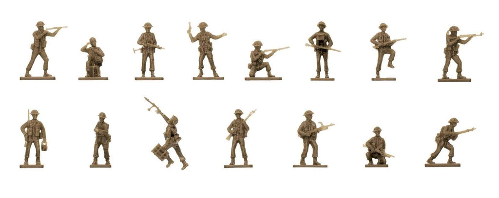 Airfix A00763V WWII British Infantry Figures - 48 Unpainted 1:76 Scale Plastic Soldiers for Dioramas and Wargaming