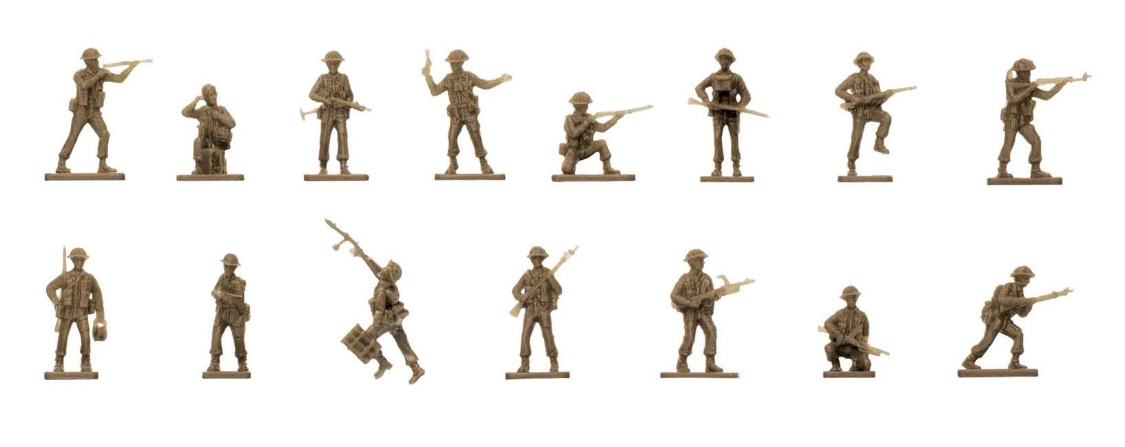 Airfix A00763V WWII British Infantry Figures - 48 Unpainted 1:76 Scale Plastic Soldiers for Dioramas and Wargaming
