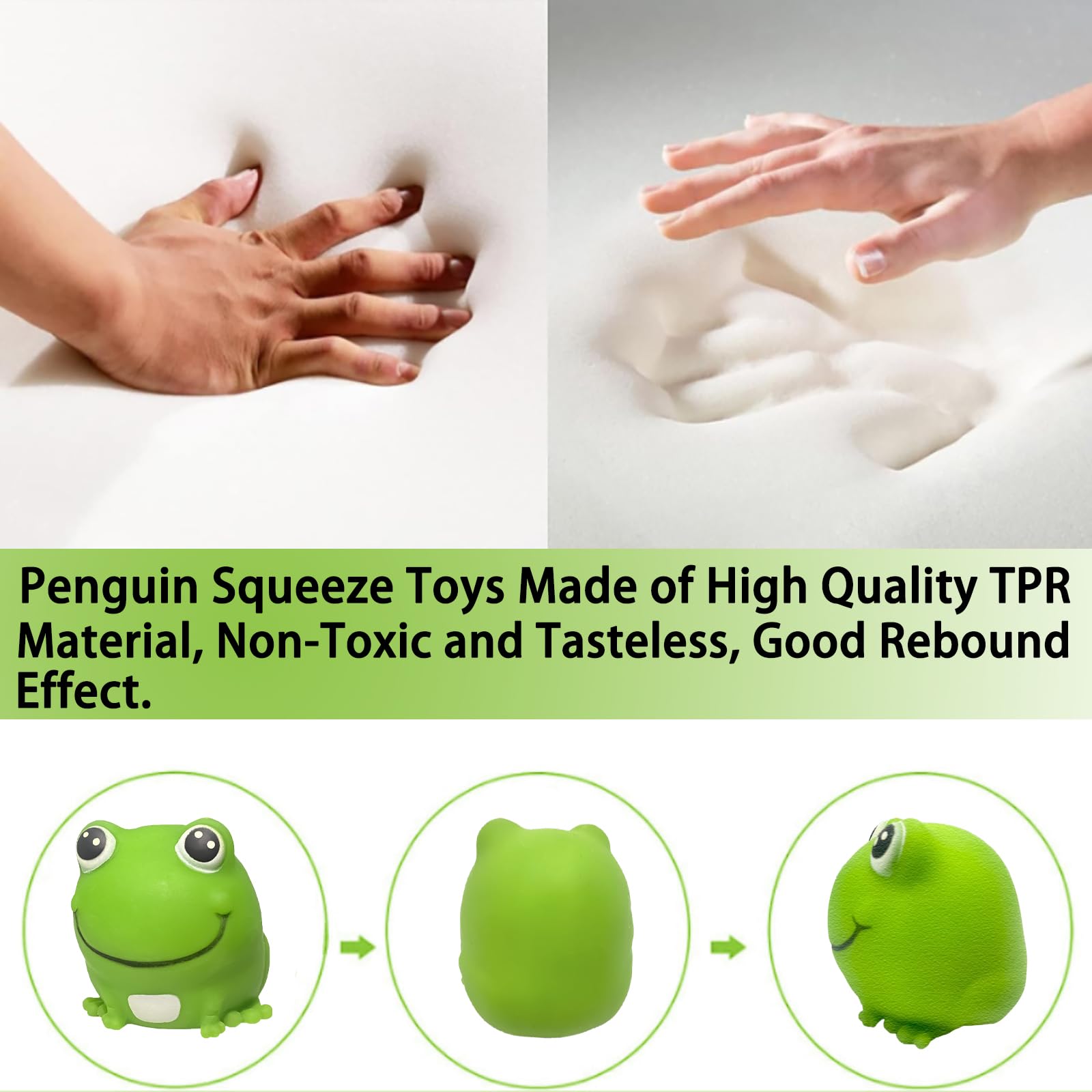 AiSiXin Frog Stress Ball – Soft TPR Squishy Toy for Anxiety Relief, Fun Squeeze Toy for Kids & Adults