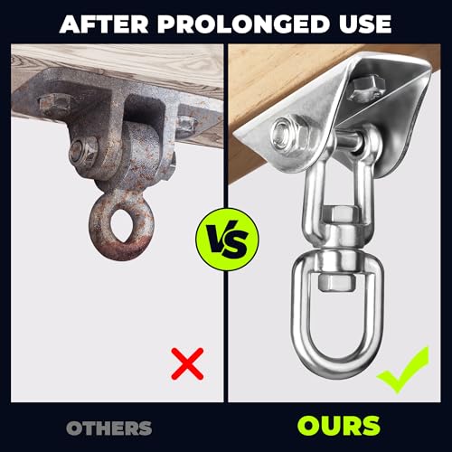 Aisto Heavy Duty Swing Hanger 360° Swivel: 304 Stainless Steel, Locknut Design, 1000 lb Capacity for Wood & Concrete