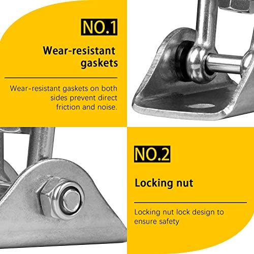Aisto Heavy Duty Swing Hanger 360° Swivel: 304 Stainless Steel, Locknut Design, 1000 lb Capacity for Wood & Concrete