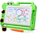 AiTuiTui Magnetic Drawing Board for Toddlers – Green Dinosaur Doodle Pad with Color Zones, Stamps, and Eraser