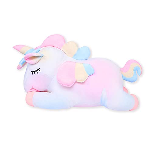 AIXINI 11.8 Inch Rainbow Unicorn Plush Pillow - Soft Stuffed Animal Toy for Girls
