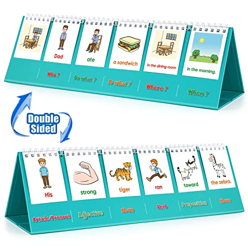 Aizweb Silly Sentence Building Flip Chart for Kids – Learn to Read & Write with Fun Sentence Strips, Speech Therapy Toy for Preschool to 2nd Grade