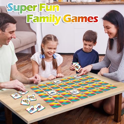 Aizweb Vehicle Match Game – 48-Piece Memory Card Game for Toddlers Ages 3-6, Preschool Learning Activity