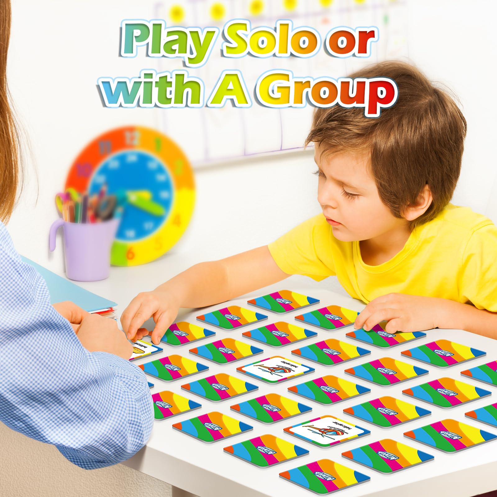 Aizweb Vehicle Match Game – 48-Piece Memory Card Game for Toddlers Ages 3-6, Preschool Learning Activity