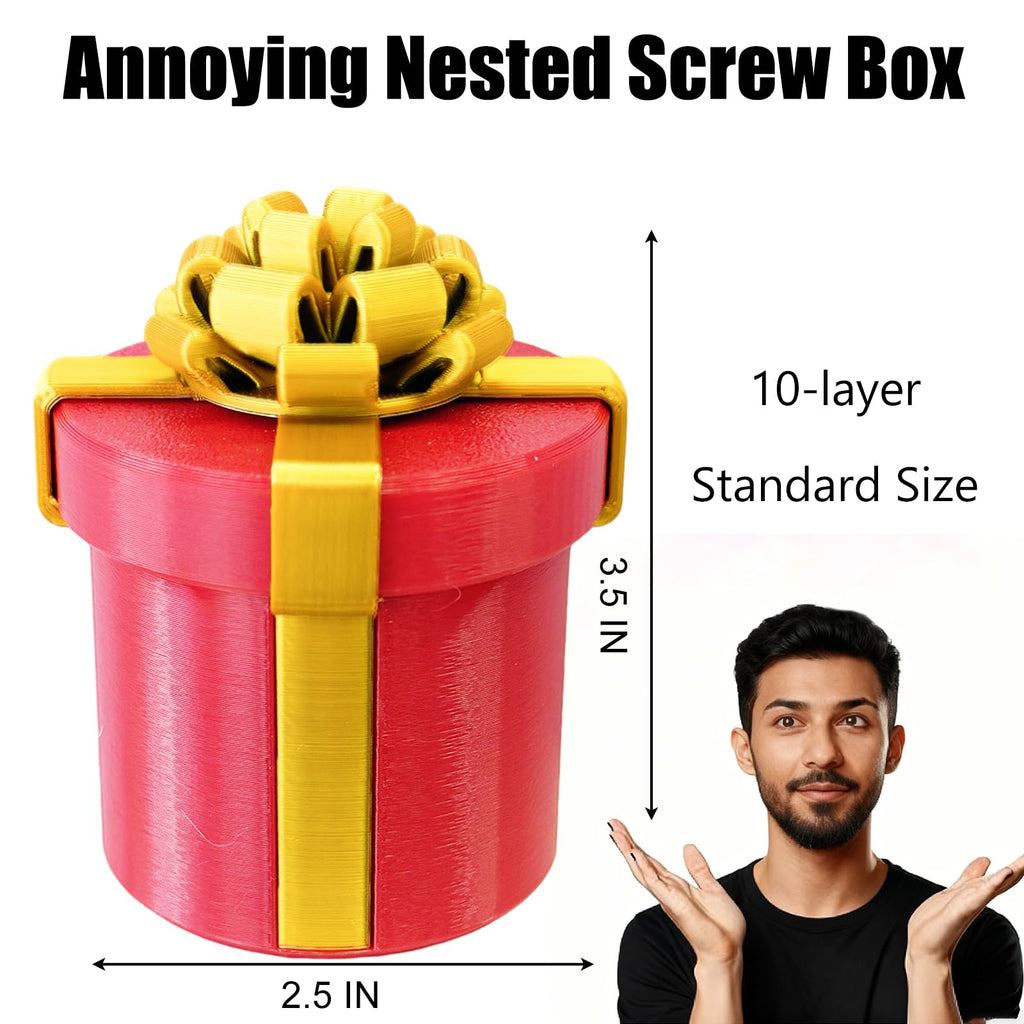 ajitxalr Gotcha Box - 10-Layer Nested Screw Prank Gift Box for Money Puzzles
