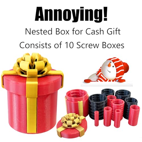 ajitxalr Gotcha Box - 10-Layer Nested Screw Prank Gift Box for Money Puzzles