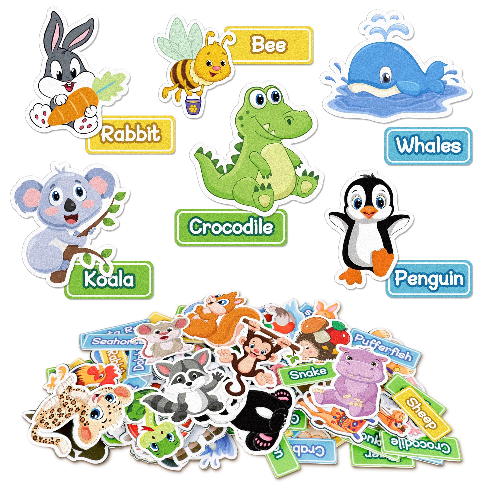 AKAYOK 90-Piece Wild & Farm Animals Felt Board Story Set – Precut with Storage Pouch