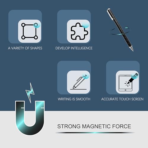 AKUTAIN Magnetic Fidget Pen – Multifunctional Stress Relief Toy Pen with Colorful Modules, Black