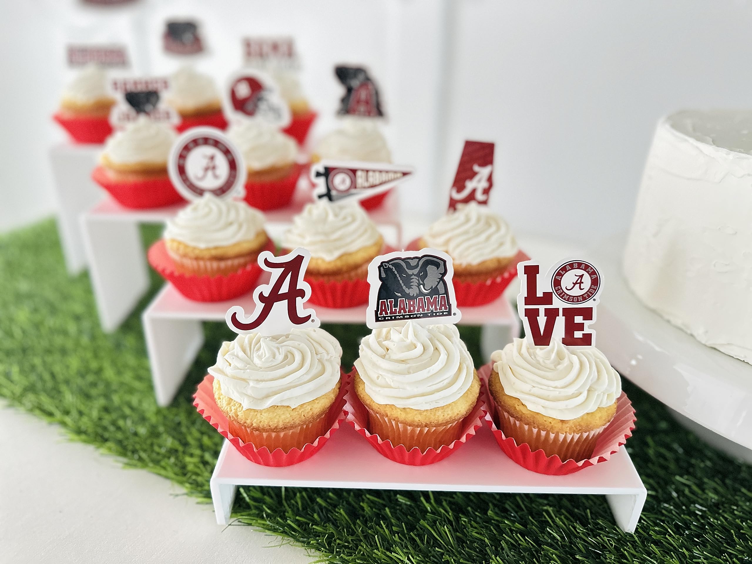 Alabama Crimson Tide Cupcake Toppers - 24 Pack for Game Day, Graduation & Birthday Parties by PartyKandy