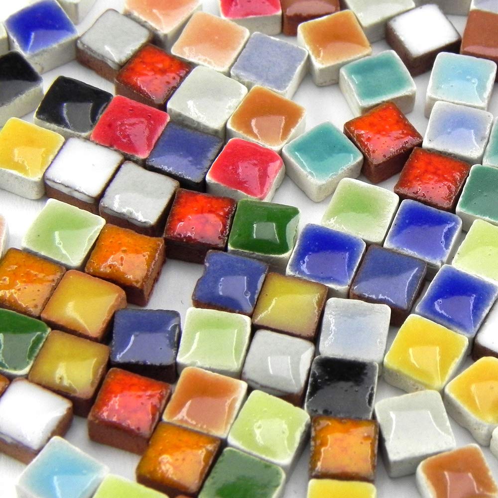 ALEA Mosaic Handmade Ceramic Tiles – 1000 Pieces, 20 Colors, 5x5x3mm for Art and Crafts