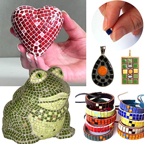 ALEA Mosaic Handmade Ceramic Tiles – 1000 Pieces, 20 Colors, 5x5x3mm for Art and Crafts