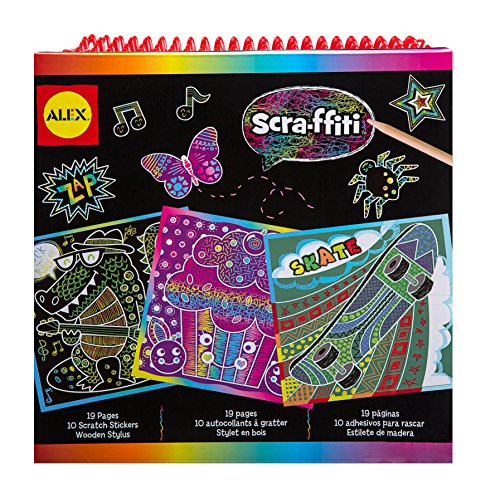 ALEX Toys Scra-ffiti So Cute Scratch Art Pad – 19 Pages + Stickers for Kids Ages 5+