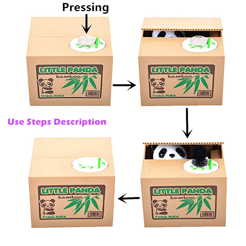 ALIMITOPIA Panda Vocal Mischief Money Box – Stealing Coin Piggy Bank (40 Coin Capacity)