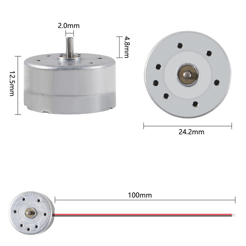 Alinan 10-Pack Mini DC Motors 3V-12V 1500-6500 RPM for DIY STEM Projects