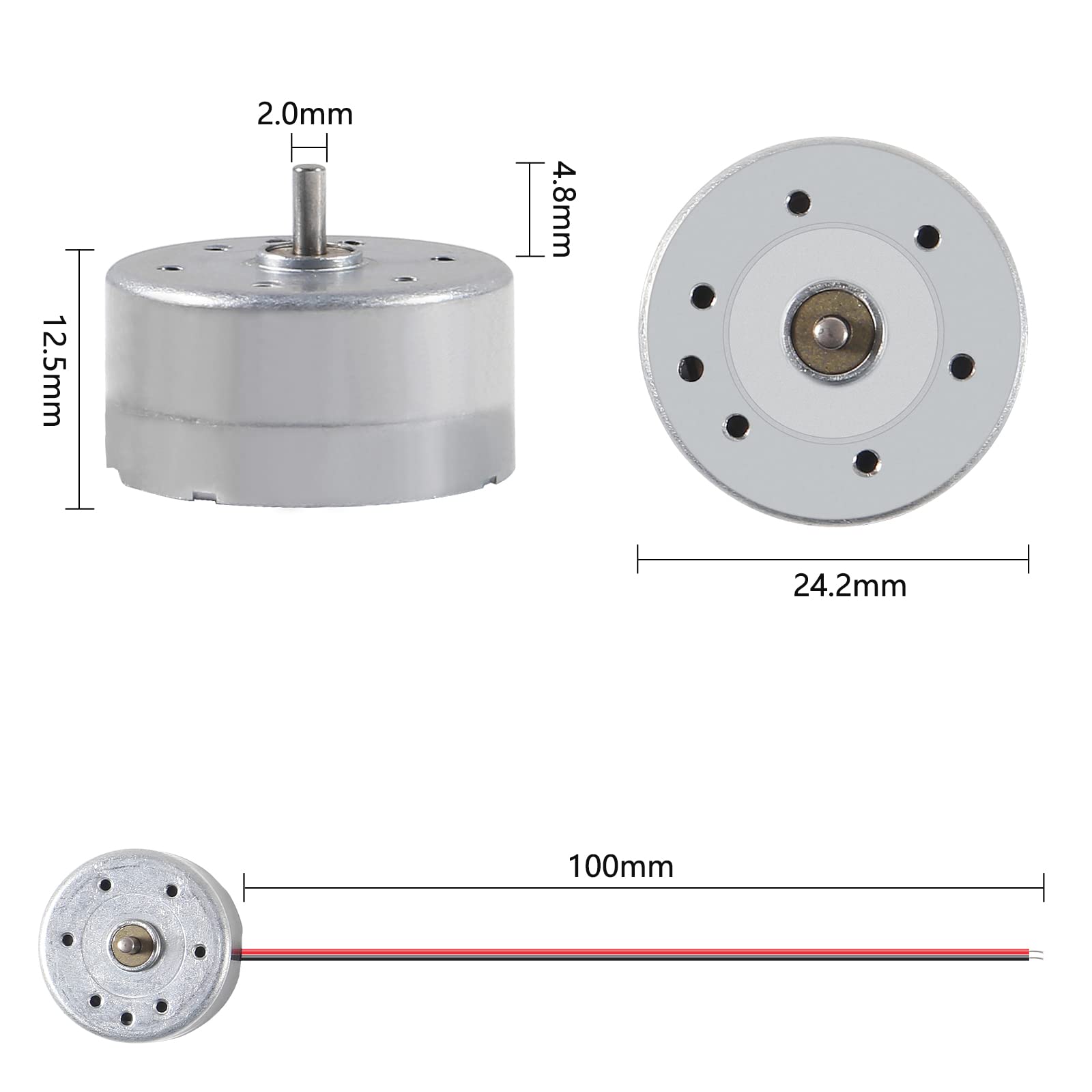 Alinan 10-Pack Mini DC Motors 3V-12V 1500-6500 RPM for DIY STEM Projects