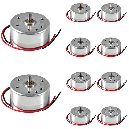 Alinan 10-Pack Mini DC Motors 3V-12V 1500-6500 RPM for DIY STEM Projects