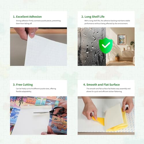 ALL4JIG Puzzle Saver 24-Pack – Self-Adhesive Glue Sheets for 500-3000 Piece Puzzles