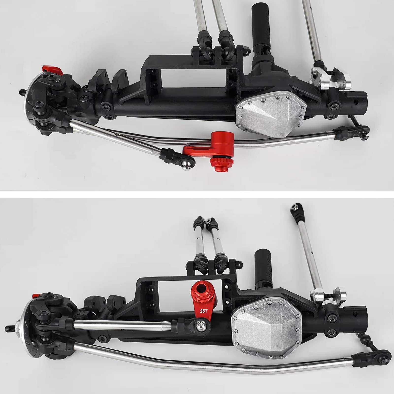 Alloy 25T Steering Servo Arm for 1/10 RC Axial RBX10 Crawler (Black)