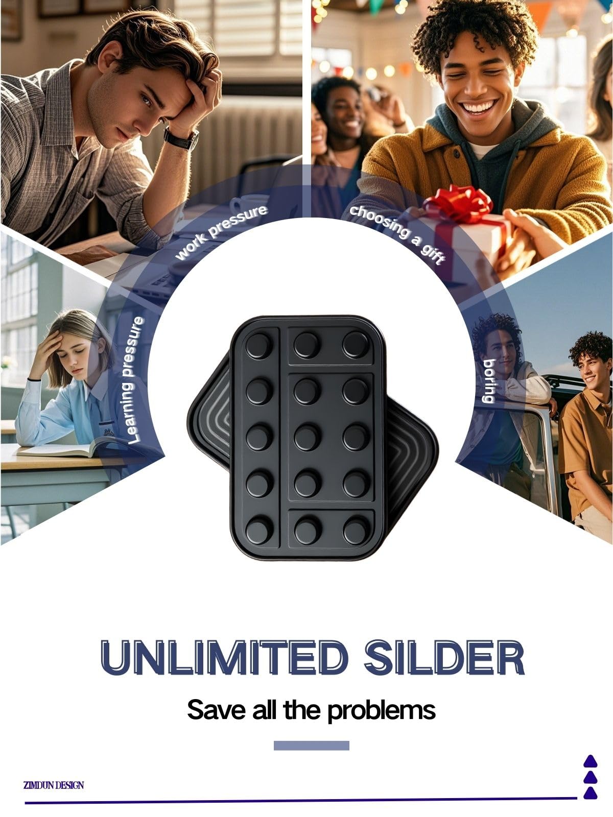 Alloy Black Fidget Slider – Infinite Magnetic Glide for Focus and Anxiety Relief