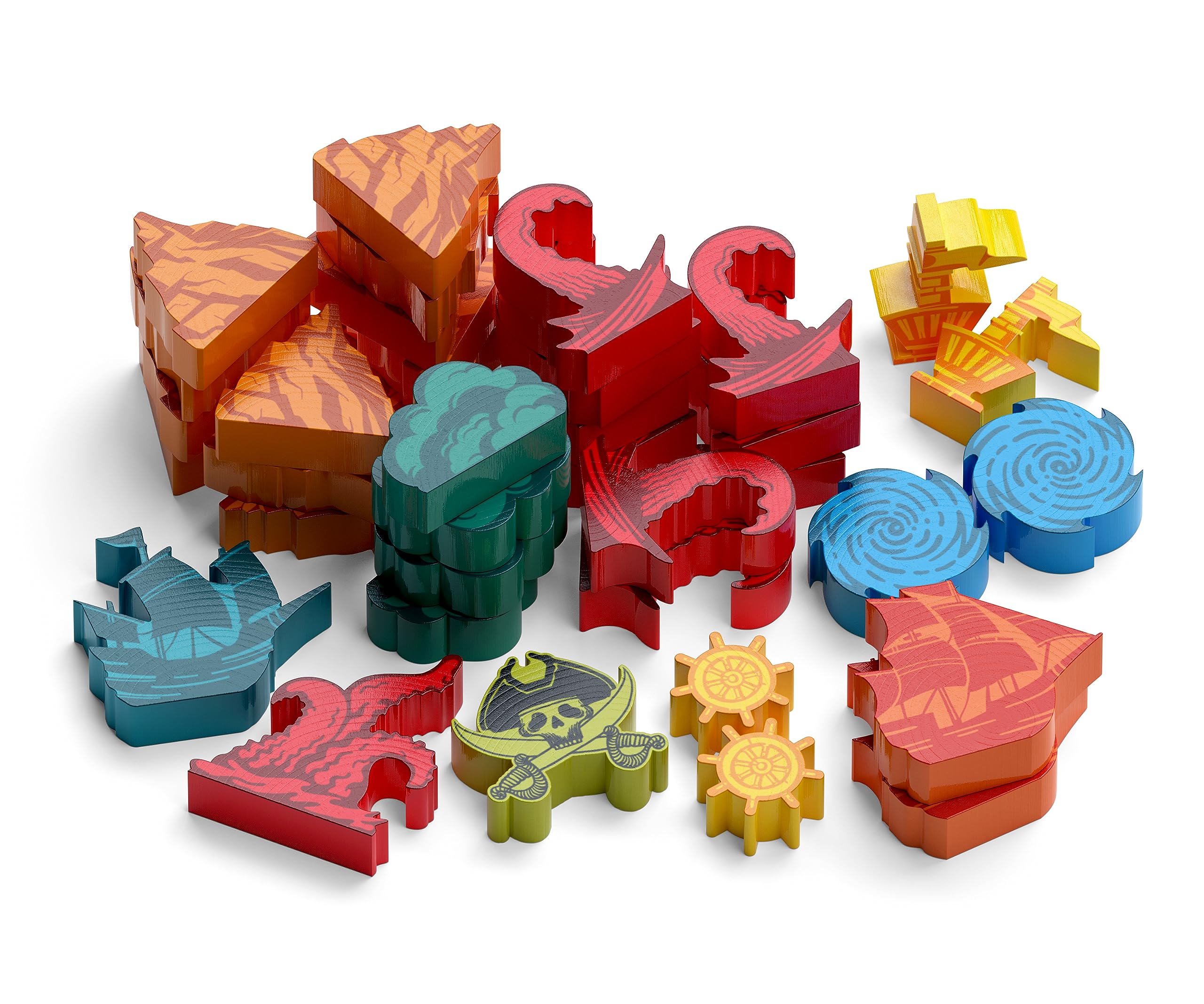 Allplay Sail Meeple Upgrade Pack – Custom Pirate Meeples for the Co-op Trick-Taking Board Game