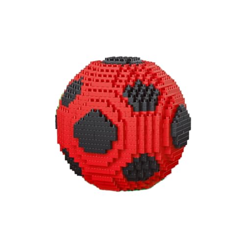 alltogetho Red Soccer Ball Building Blocks Kit – 900+ Micro Mini Bricks for Sport-Themed Desk Decor and Classroom Learning