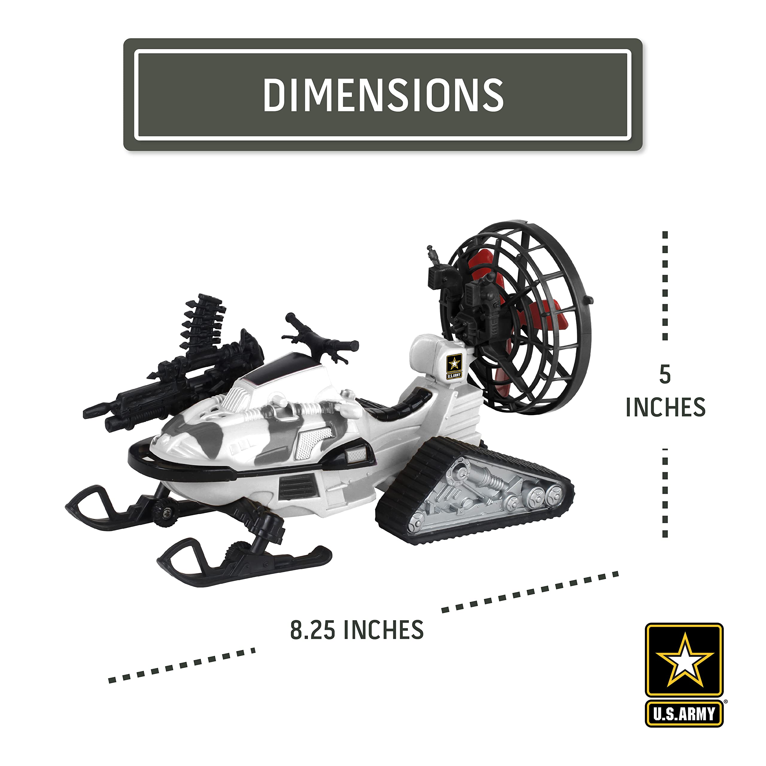 Alpine Assault Play Set – 11-Piece Army Snowmobile Toy with Poseable Soldier & Accessories for Kids 3+