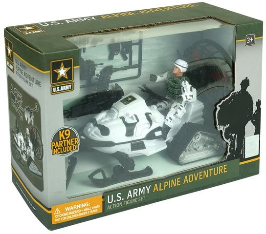 Alpine Assault Play Set – 11-Piece Army Snowmobile Toy with Poseable Soldier & Accessories for Kids 3+