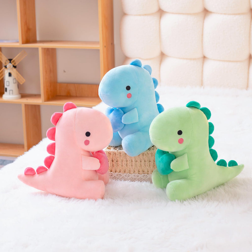 Alwoligag 10.8 Inch Dinosaur Stuffed Animal with Heart Chest Design - Soft Cute Plush Toy