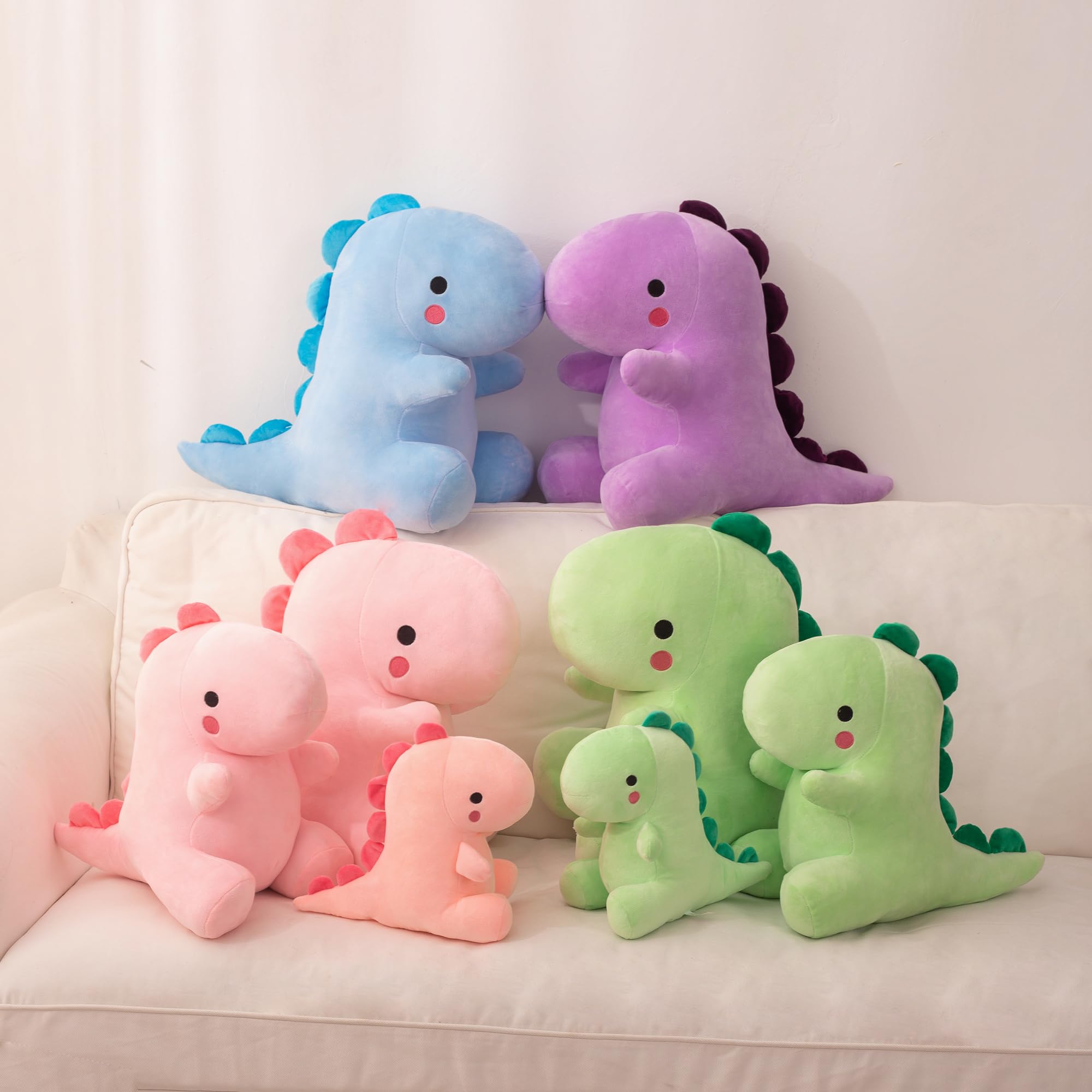 Alwoligag Green Plush Dinosaur Stuffed Animal – 10.8 Inch Soft Toy for Kids