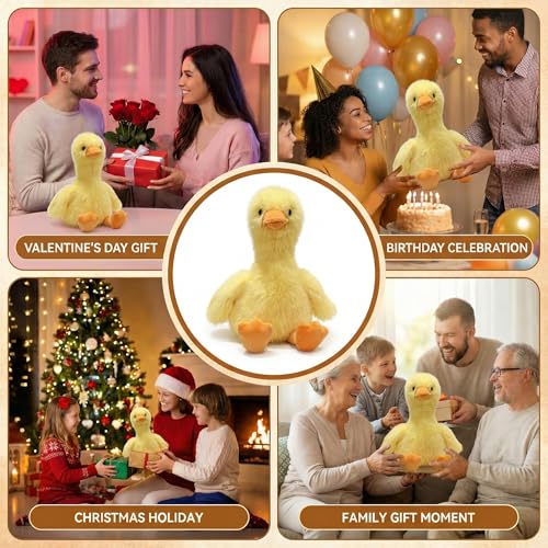 Alwoligag Plush Duck Stuffed Animal - Ultra Soft 14 Inch Yellow Duck Buddy, Hypoallergenic & Machine Washable