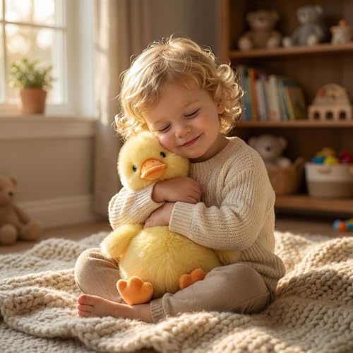 Alwoligag Plush Duck Stuffed Animal - Ultra Soft 14 Inch Yellow Duck Buddy, Hypoallergenic & Machine Washable