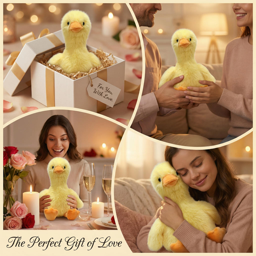 Alwoligag Plush Duck Stuffed Animal - Ultra Soft 14 Inch Yellow Duck Buddy, Hypoallergenic & Machine Washable