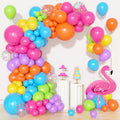 Amandir 153-Piece Tropical Balloon Arch Kit – Hot Pink, Rainbow, Luau Party Decorations