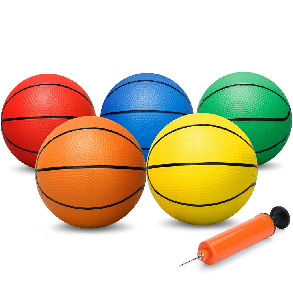 Amarlozn 6-Inch Mini Basketballs (5 Pack) – Soft Rubber Balls for Indoor Hoops and Pool Games