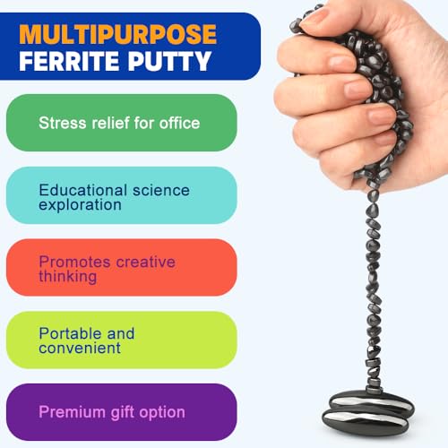 Amarlozn Ferrite Magnetic Putty with Snake Eggs – 300g Fidget Stones & 2 Oval Magnets, Desk Toy for Adults