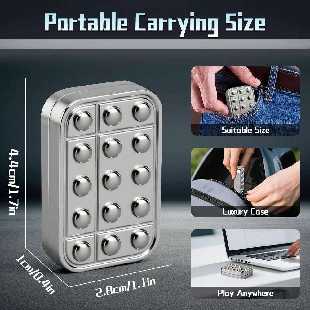 Amarlozn Magnetic Fidget Slider – Metal Clicker Toy for Stress Relief and Focus