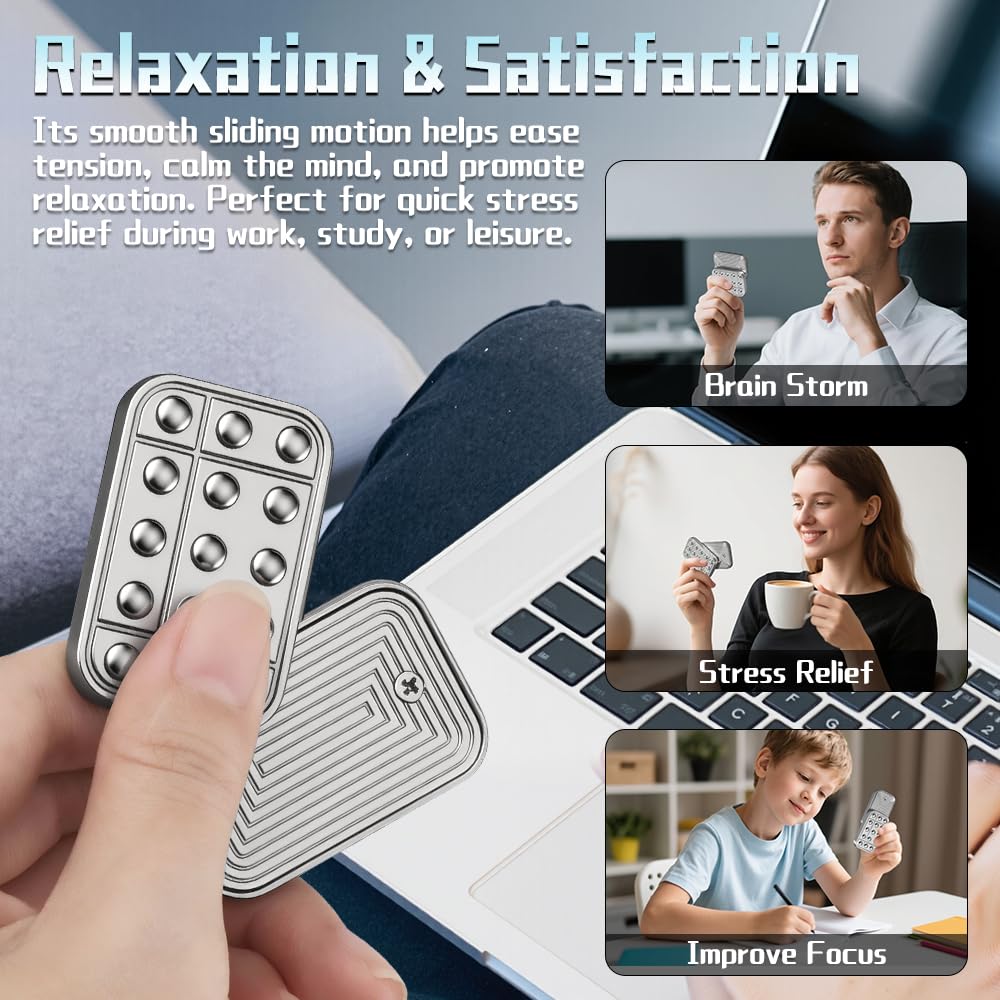 Amarlozn Magnetic Fidget Slider – Metal Clicker Toy for Stress Relief and Focus